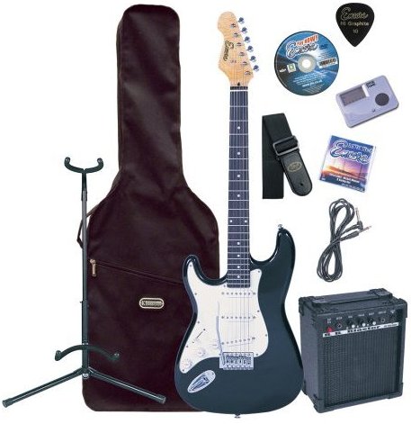 Encore EBP-LC3T Black Electric Guitar outfit